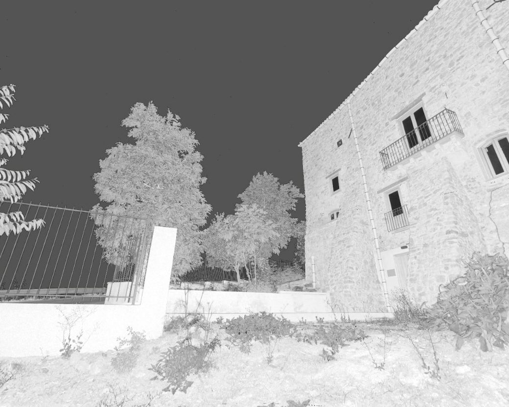Nuvola di punti da rilievo laser scanner di un edificio storico in pietra